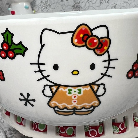 Christmas Sanrio Hello Kitty Gingerbread Candy Cane Ceramic Nesting Food Storage - Picture 11 of 14